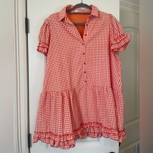 Orange Plaid Picnic Dress